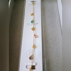 New Gold Charm Bracelet with Multicolor Accents #168